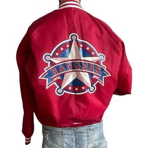VINTAGE - WESTARK USA men's RED RANGERS bomber jacket MADE IN USA - SIZE MEDIUM